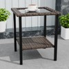 EAGLE PEAK Ocean Vista Outdoor Wicker Side Table, Tempered Glass Top for Indoor & Outdoor - 2 of 4