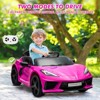 Ride on Sports Car 12V Battery Powered Car for Kids Licensed Corvette Toddles Electric Car Toy with Remote Control - 4 of 4