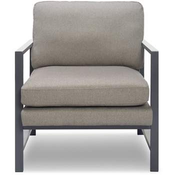 Russell Bronze Metal Frame Accent Chair Gray - Finch