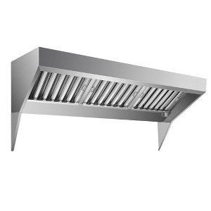 Commercial Exhaust Hood Rust Resistant Vent Hood 201 Stainless Steel Concession for Kitchen - 1 of 4