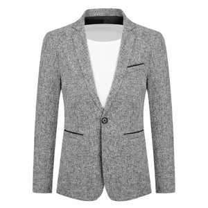 Cloudstyle Men's Suit Jacket One Button Slim Fit Sport Coat Business Daily Black Blazer - 1 of 4