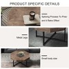 Wood Octagonal Vintage Patchwork Craft Farmhouse, 30 Inch Wooden Table Top Cross Metal Legs Coffee Table, for Living Room - 4 of 4