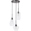 Elegant Lighting Gene 3 light Black and Clear glass pendant - 3 of 4