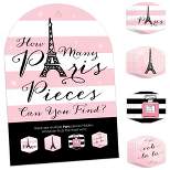 Big Dot of Happiness Paris, Ooh La La - Paris Themed Baby Shower or Birthday Party Scavenger Hunt - 1 Stand and 48 Game Pieces - Hide and Find Game