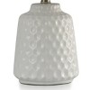 Dimpled Ceramic Body Accent Lamp White Glaze - StyleCraft: Hexagonal Pattern, Beige Linen Shade - image 4 of 4