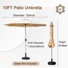 Maggift Outdoor Patio Umbrella with 8 Sturdy Ribs, Push Button Tilt and Crank, Waterproof, UV-Resistant Uitable for Garden, Beige, 120"*120"*97.2" - 2 of 4