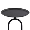 Lyngins Lantern-Shaped Metal End Tables Living Room, Retro Tray Side Table with Weighted Base, Small Side Table, Round End Table, Small Coffee Table - 4 of 4