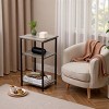 DSVIMOY 2pcs 3 Layer Coffee Table with Adjustable Height, Bedside Table, Storage Shelf for Bedroom, Office Space Saving, Brown, 13.3"11.8"*22.7" - 2 of 4