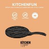 Kitchenfun Blini Nonstick Mini Pancake Maker Cast Aluminum Non Toxic Crepe Maker 7 Smiley Small Pancakes Nonstick Pan for Egg - 4 of 4