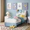 Bed Frame Velvet Upholstered Platform Bed with Bookcase Headboard for Kids Girls Heavy Duty Steel Support Legs Easy Assembly Noise Free - 2 of 4