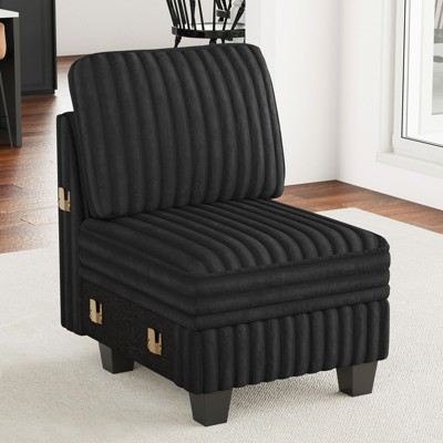 Belffin Plush Corduroy Single Module with Storage for Modular Sectional Sofa