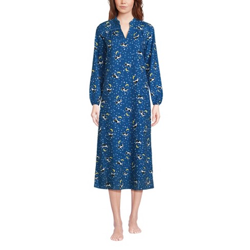 Lands' End Women's Long Sleeve Flannel Nightgown - Small - Evening