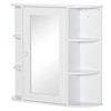 HOMCOM Wall Mount Medicine Cabinet, Over-the-Sink Bathroom Storage Organizer Cabinet with Mirrored Door and Multiple Shelves, White - 4 of 4