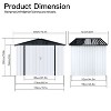 Janey Metal Outdoor Storage Box, Patio Storage Shed with 2 Lockable Doors and Foundation Base, Outdoor Furniture - Maison Boucle - 3 of 4