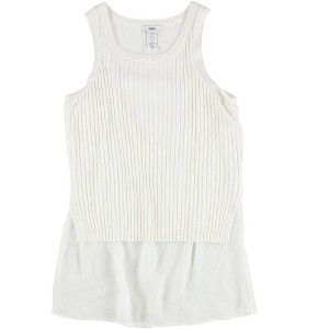 bar III Womens Mixed Media Knit Blouse - 1 of 2
