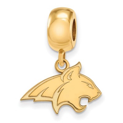 Black Bow Jewelry 14k Yellow Gold Plated Sterling Silver Montana State Bobcats NCAA Bead Charm