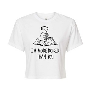 Women's - Garfield - More Bored Than You Cropped Graphic T-Shirt - 1 of 4