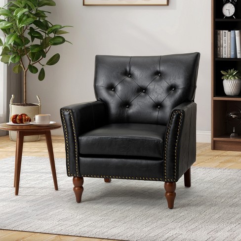 Tufted accent chair discount and nailhead ottoman