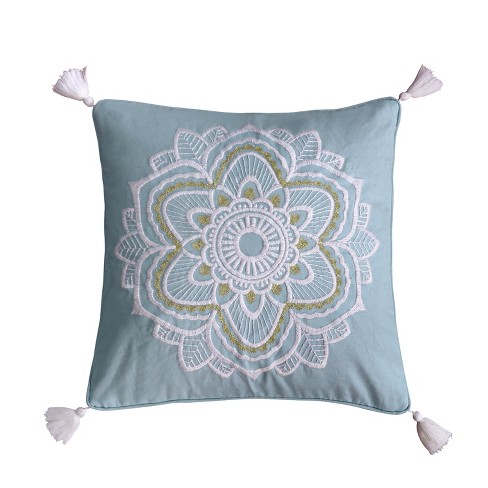 St. Claire - Embroidered Flower Decorative Pillow - Gold, Grey, White -  Levtex Home : Target