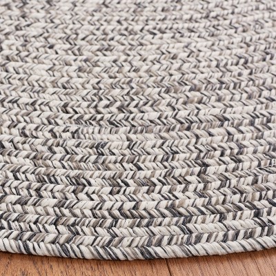 Reversible Handwoven Gray Synthetic Oval Rug 4' x 6'