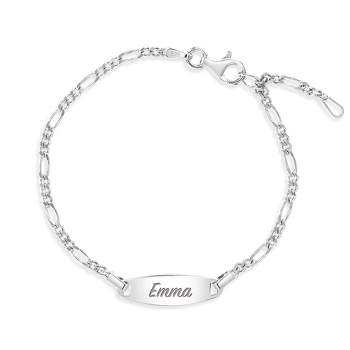 Girls' Traditional Oval Classic Tag ID Bracelet Sterling Silver - In Season Jewelry