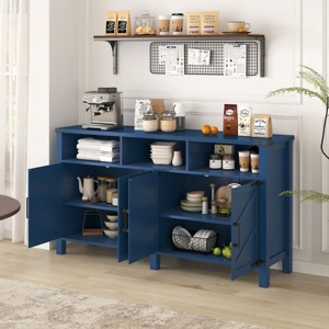 59" Modern 4-Door Sideboard Buffet Cabinet with Half-Open Storage, Adjustable Shelves, TV Stand, Living Room, Dining Room, Entryway-Panipeachy - 1 of 4