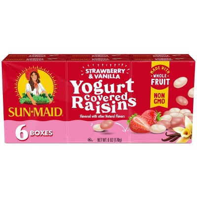 Sun-Maid Strawberry & Vanilla Yogurt Covered Raisins - 1oz / 6ct