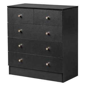 Resenkos 5 Drawer Dresser with Gold Handle, Nursery Dresser Chest Of Drawers Organizer, - 1 of 4