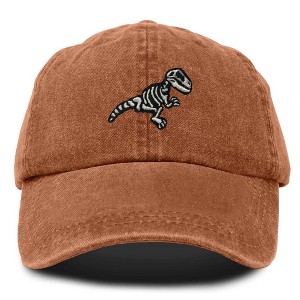 Dalix Fossil Embroidered Dinosaur T Rex Cotton Dad Hat Baseball Cap Adjustable Mens - 1 of 4