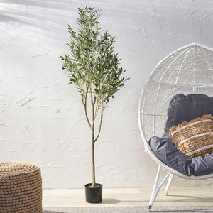 Racxily Artificial Olive Tree Faux Olive Silk Tree for Home Office, Indoor Fake Potted Tree - 1 of 4