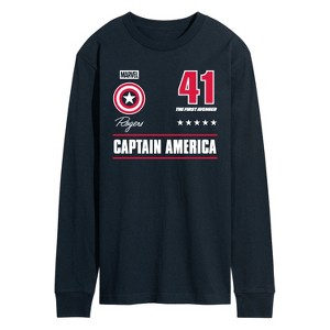 Men's - Marvel - Captain America Portrait Jersey Long Sleeve Graphic T-Shirt - 1 of 3