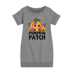 Girls' - Instant Message - Fall Graphic Short Sleeve Fleece Dress - 1 of 4