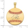 Black Bow Jewelry 14K Gold Plated Craig Biggio Signature MD Enamel Baseball Pendant - 4 of 4