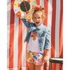 Deux par Deux Girl Printed French Terry Short Fruits on Yellow Background - 2 of 4
