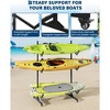 2-6 Kayak Freestanding Storage Rack - Heavy-Duty Steel Kayak Holder with Movable Wheels & Hanging Straps for Outdoor Use (Select Size, Black) - 4 of 4