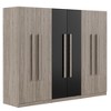 TIRAMISUBEST 6-Door Wooden Wardrobe - Mobile Storage Cabinet with Locking Wheels & Adjustable Shelves | Spacious Bedroom Closet Organizer - 3 of 4