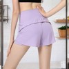Anna-Kaci Active Women's High Waist Drawstring Athletic Shorts with Side Pockets- X Large, Purple - 2 of 4