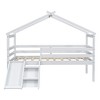 YOOCOZZ Twin Size House Roof Design Low Loft Bed with Slide and Safety Guardrails - 4 of 4
