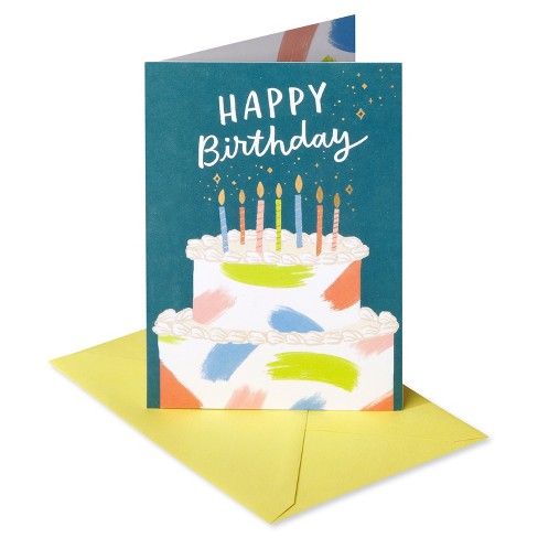 Cutaway birthday card with a cake