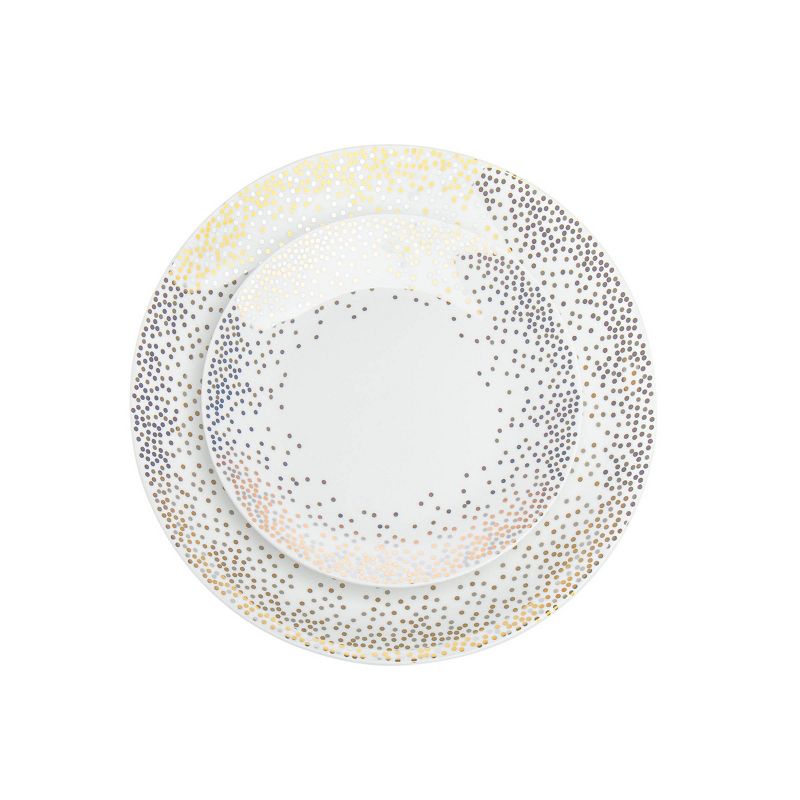 16pk Porcelain Alora Glam Dinnerware Set - Godinger Silver, 3 of 5
