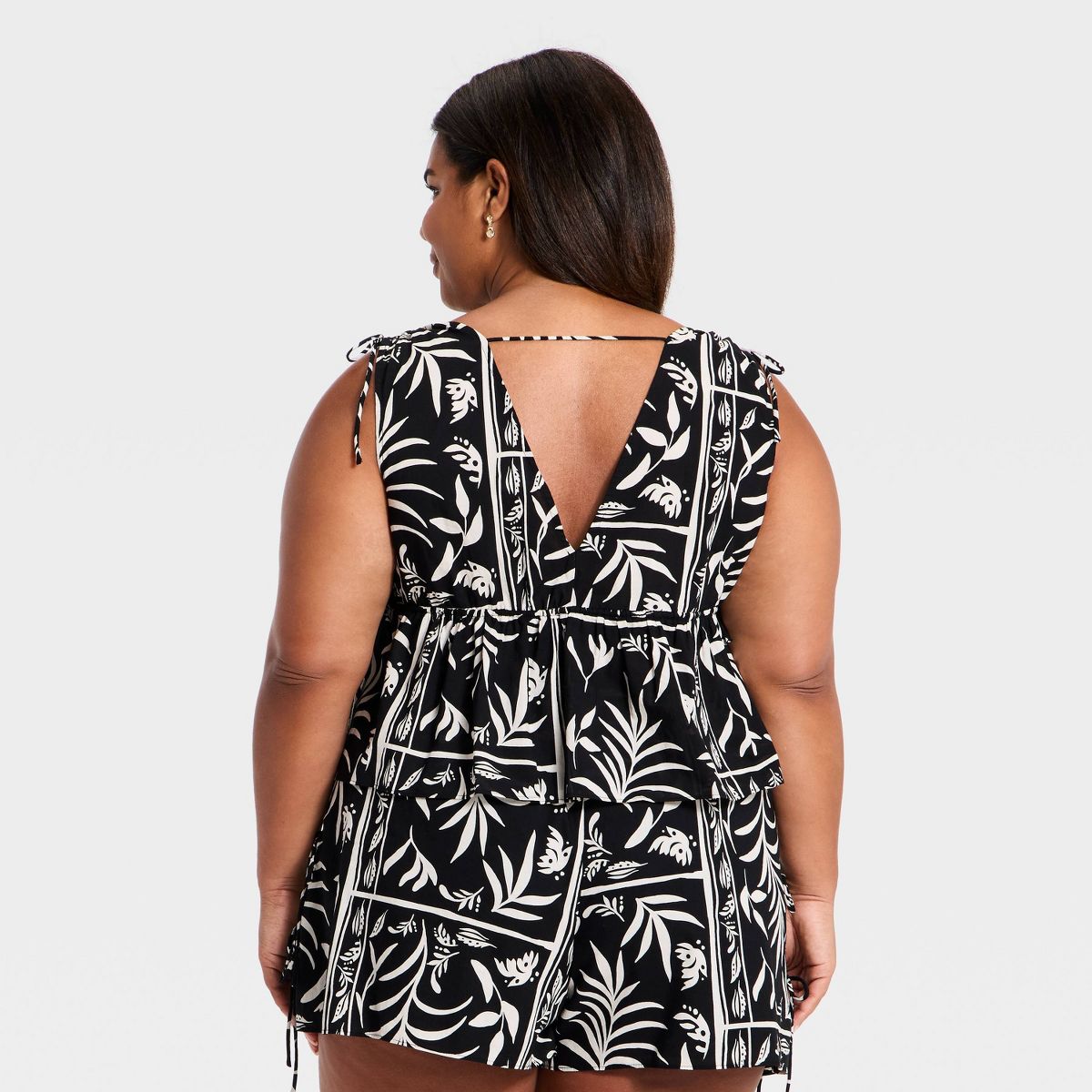 Women's Beachy Keen V-Neck Tie Top - A New Day™ - thumbnail 5