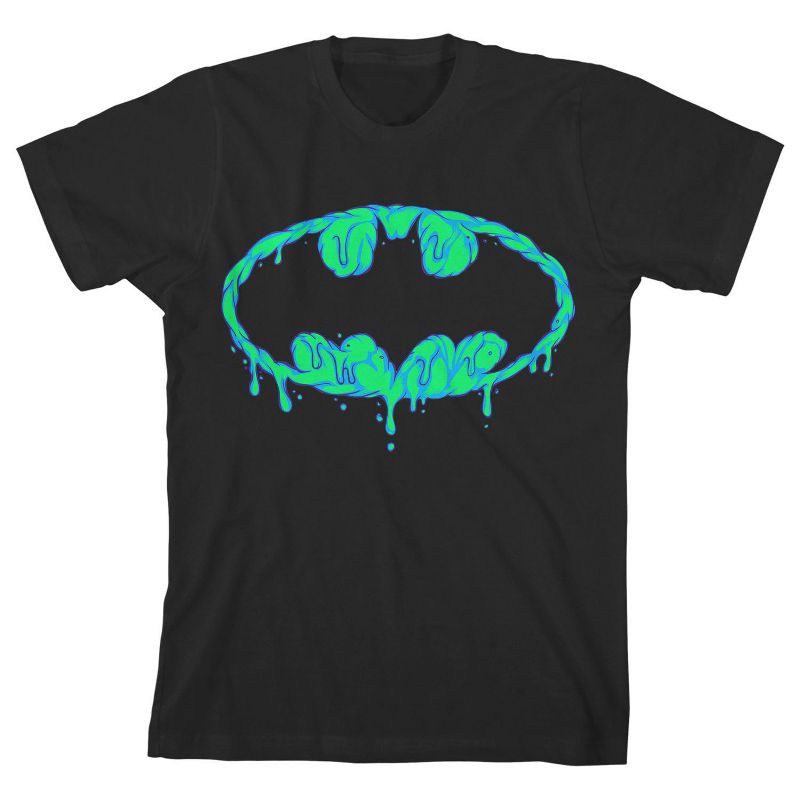 Batman Slime Logo Black T-shirt Toddler Boy to Youth Boy, 1 of 4