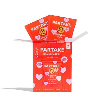 Partake Valentines Chocolate Chip Cookies - 6.7oz/10ct