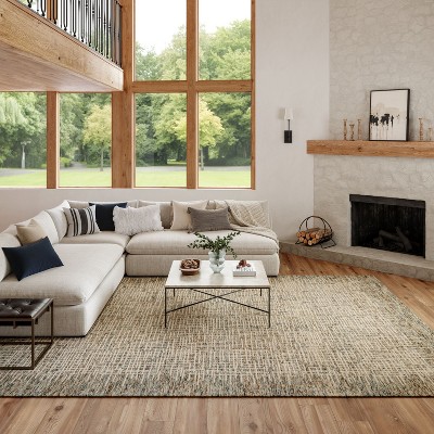 Hand-Tufted Ivory Multi Wool 8' x 10' Rustic Area Rug