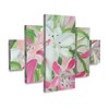 Trademark Fine Art Sandra Lafrate Pink and White Lilies II 5 Piece Panel Set Art - 2 of 3