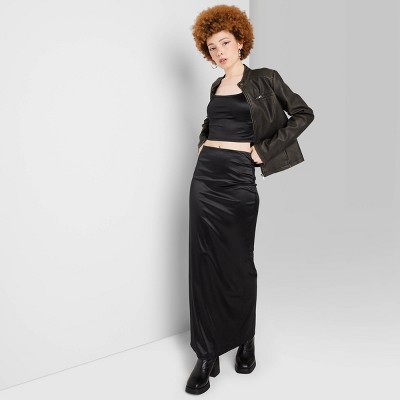 Women's High-Rise Shine Knit Maxi Skirt - Wild Fable™ Black L