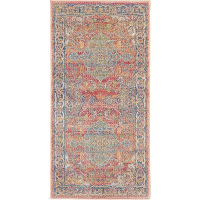 Global Vintage GLB01 Multicolor Area Rug Persian Traditional Vine and Bloom By Nourison