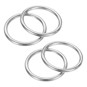 Unique Bargains 316 Stainless Steel Multi-Purpose Welded Heavy Duty O Rings for Crafts Silver - 1 of 4