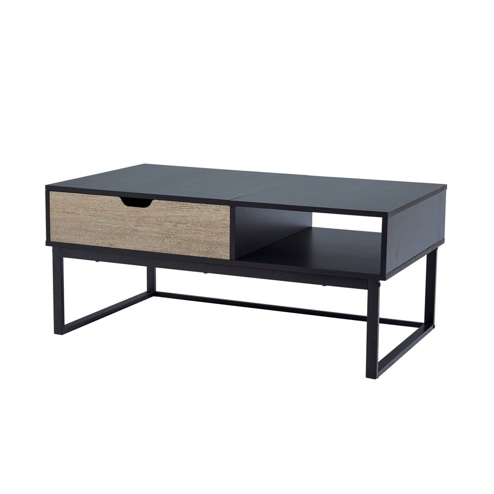 Photos - Coffee Table Bryson Two-Tone Lift Top with Storage  Black - Teamson Home