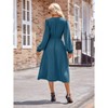 Womens Long Sleeve Maxi Dress 2025 Fall Trendy Elegant V Neck Flowy Wedding Guest Holiday Formal Long Dresses - 2 of 3